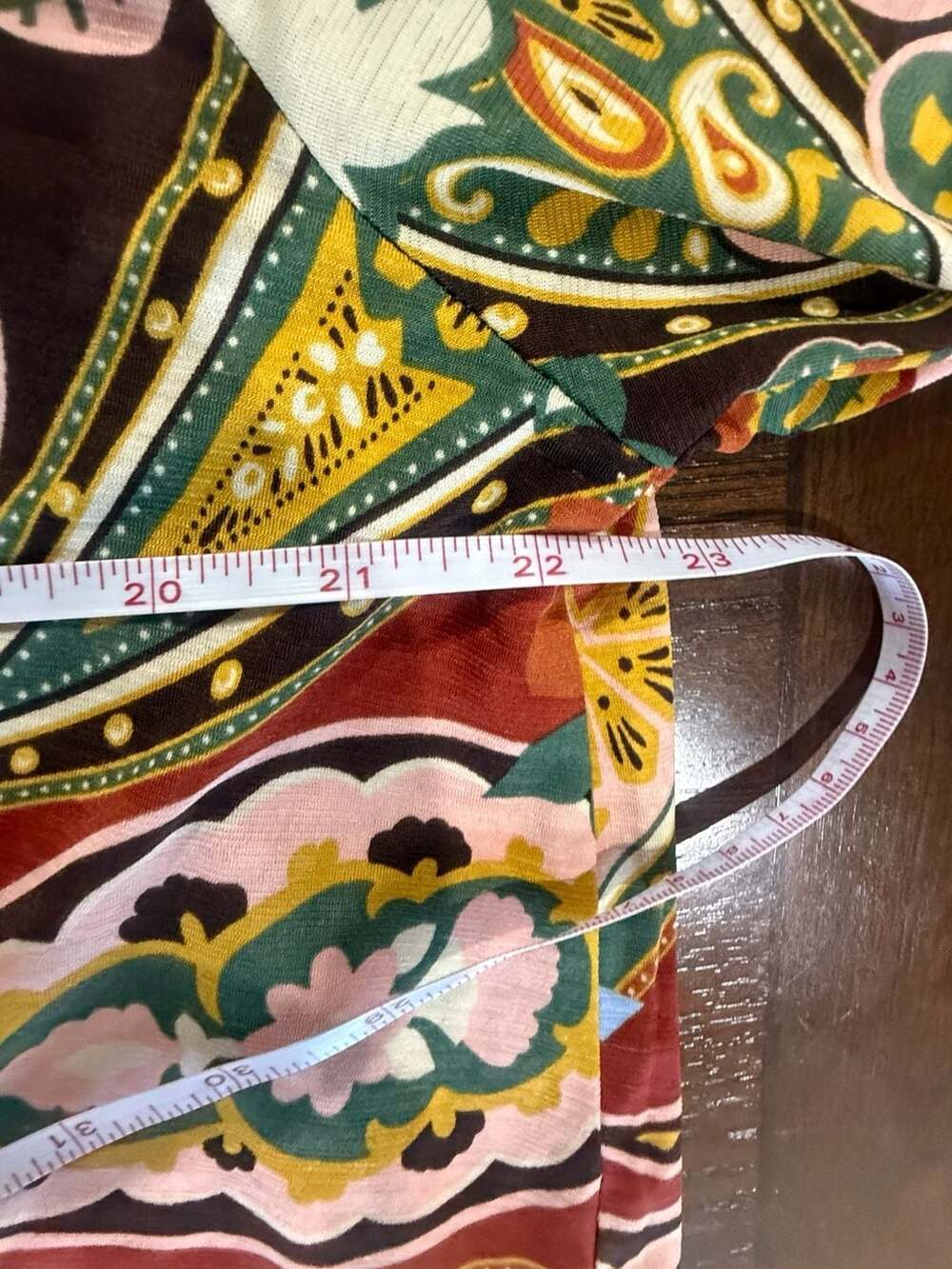 Dear Scarlett L Paisley Duster Cardigan Boho Western Stretch Kimono Top - Picture 5 of 7
